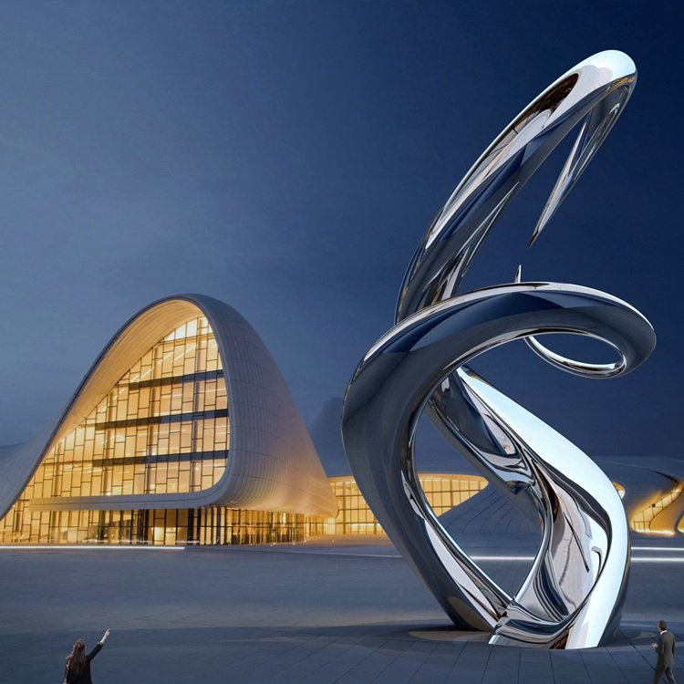 contemporary large metal art sculpture for urban decor mlss 081