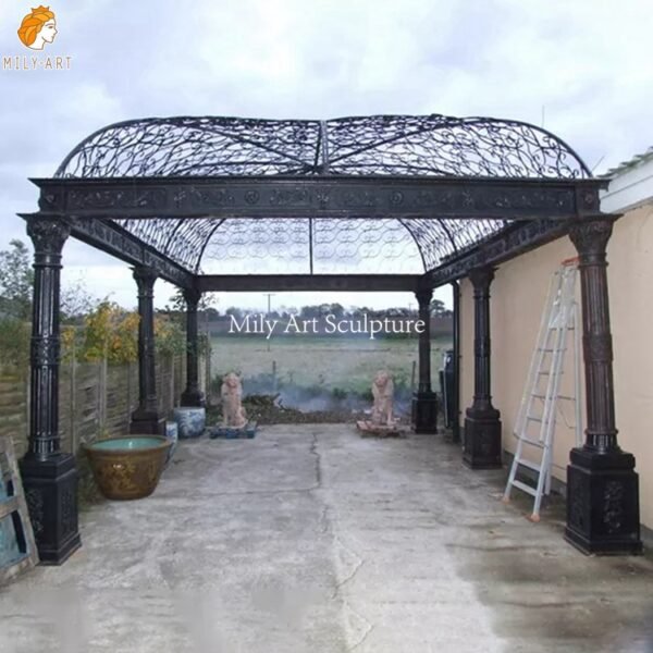 Round Wrought Iron Gazebo for Outdoor Garden Milystatue