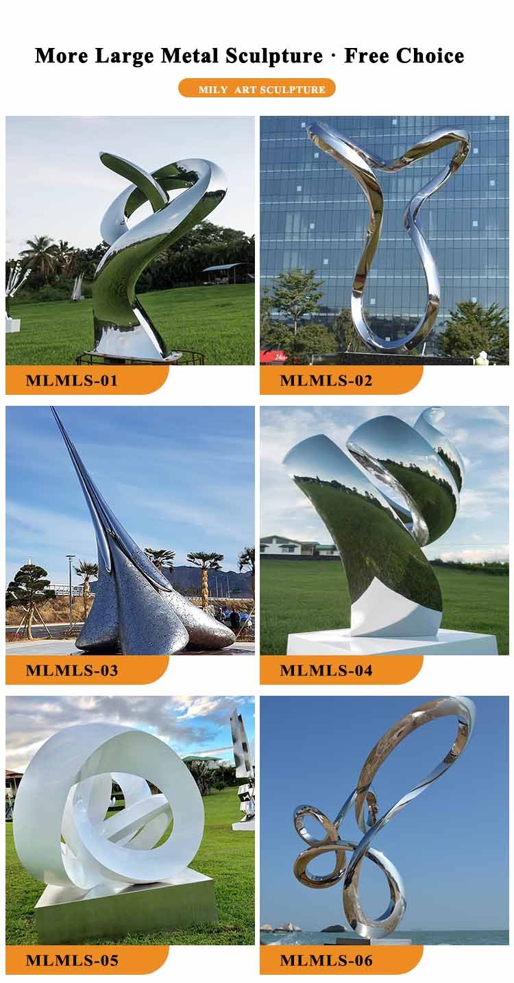 large metal abstract swan sculpture outdoor decor wholesale mlss 087