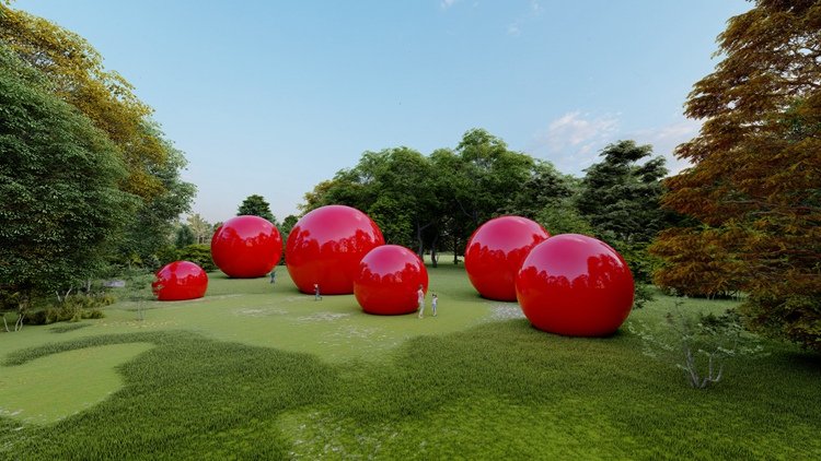 2.2.2. large fiberglass garden sphere balls