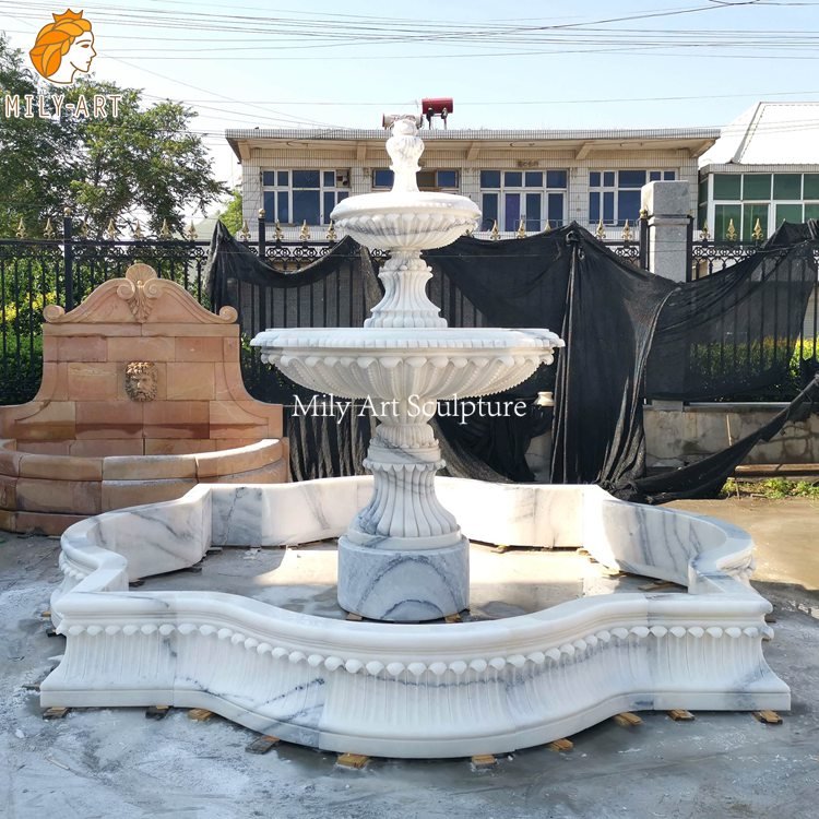 3. marble fountain outdoor-Mily Statue