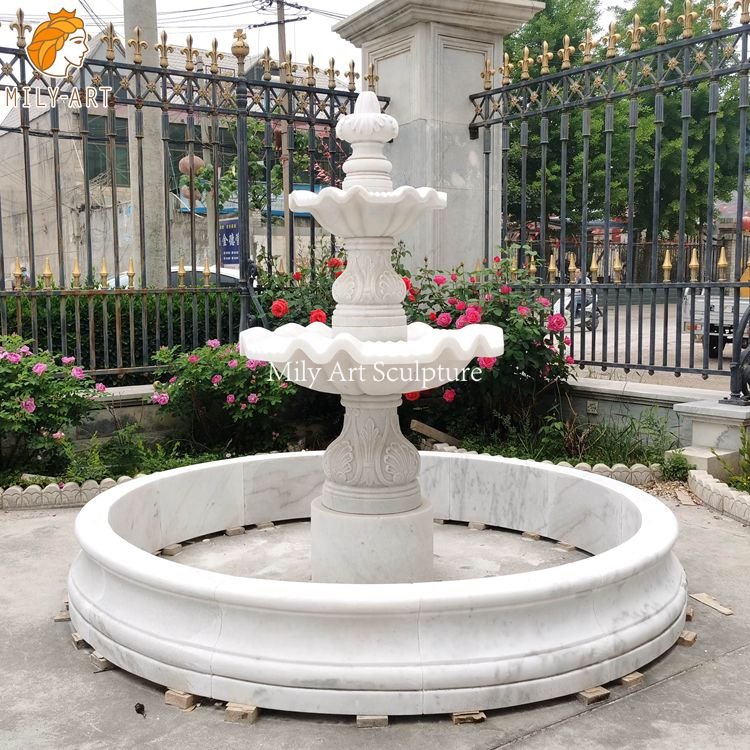 4. marble fountain outdoor-Mily Statue