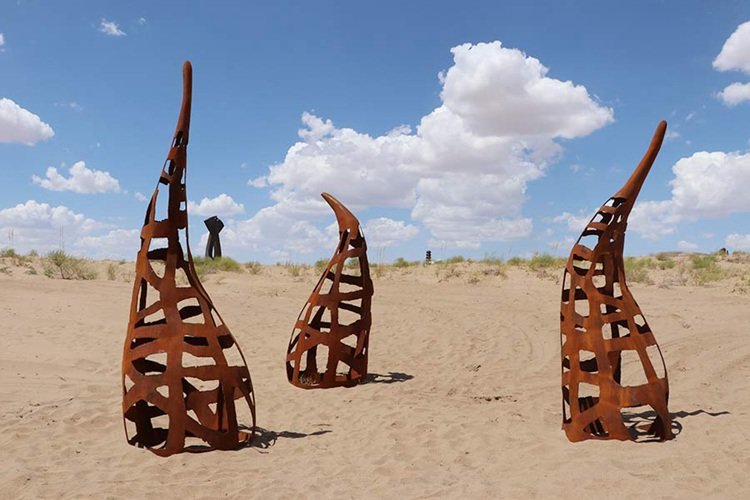 Corten steel sculpture for desert