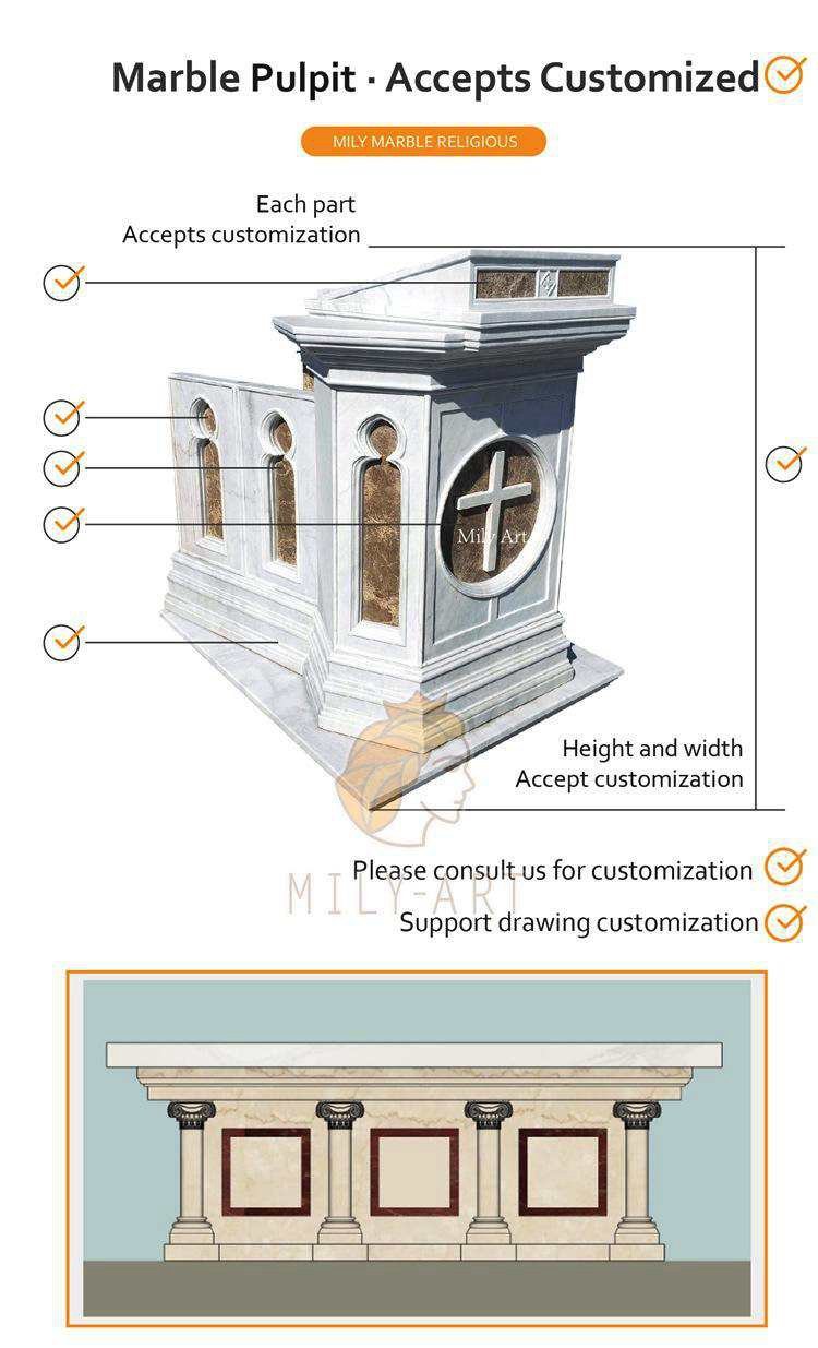 accept customization services for the Catholic church pulpit-Mily Statue