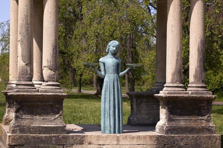 bronze bird girl statue for outdoor-Mily Statue