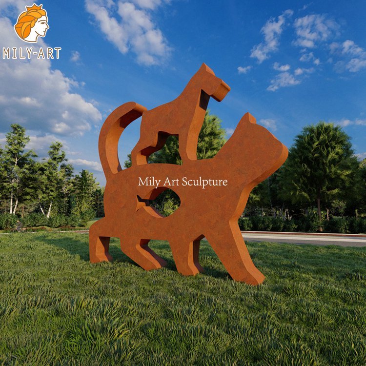 1.corten garden art-Mily Statue