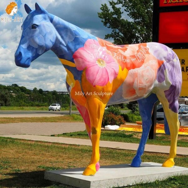 Life Size Painting Fiberglass Horse Statue Sells Online Milystatue