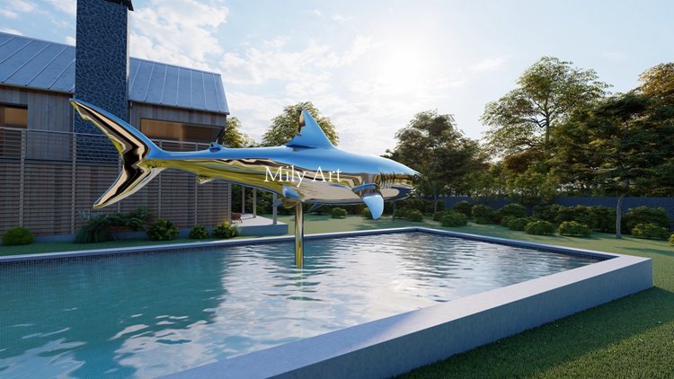 2.1.metal shark sculpture-Mily Statue