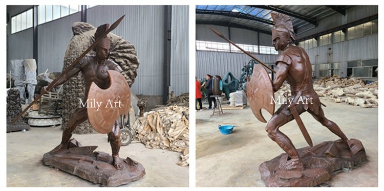 2.2.finished work of bronze Spartan statue-Mily Statue