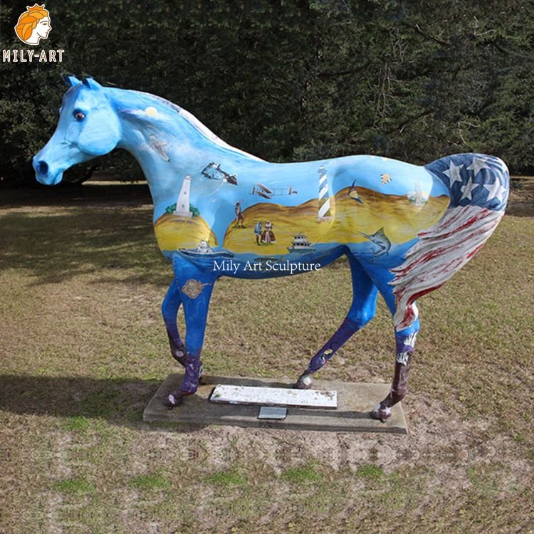 5.life size fiberglass horse statue-Mily Statue