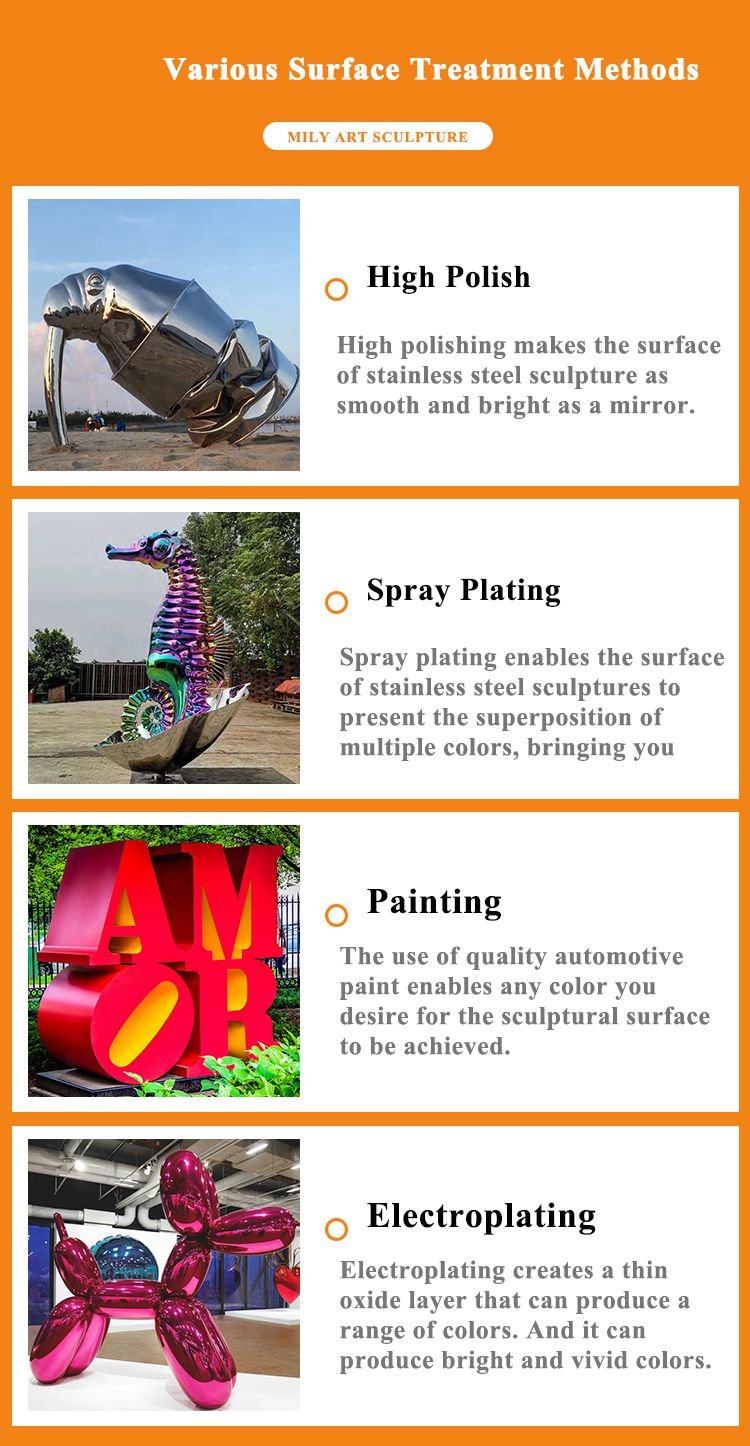 Surface Treatment of Stainless Steel Sculpture-Mily Statue
