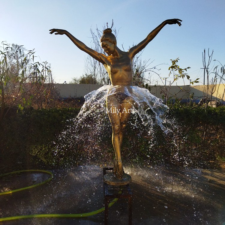 bronze dancing girl fountain for sale-Mily Statue