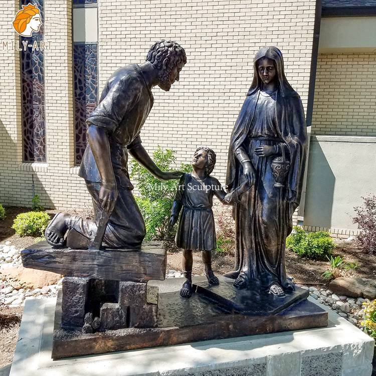 1. bronze holy family statue-Mily Statue