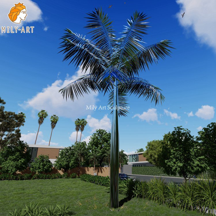 3. tall metal Coconut tree sculpture-Mily Statue