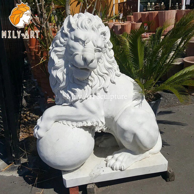 5.lion statue with ball-Mily Statue