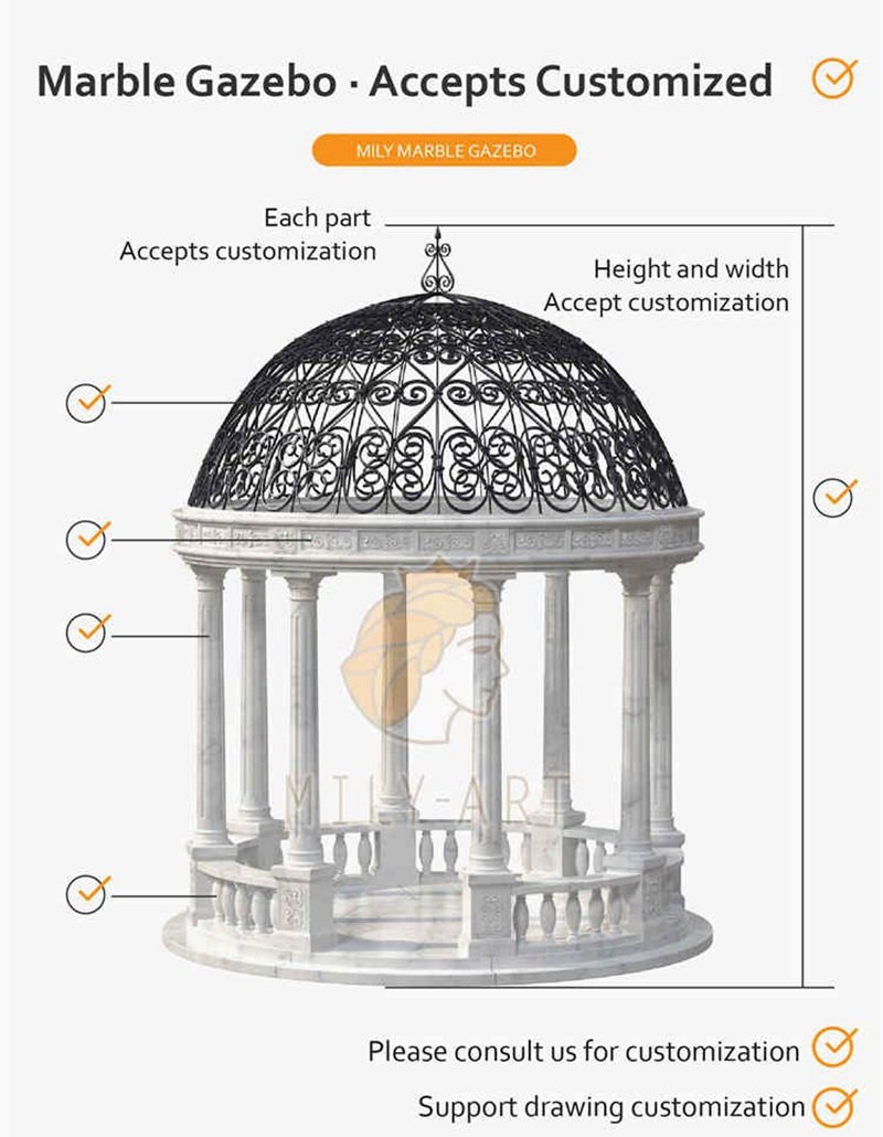 1. accept customization for the marble gazebos