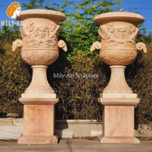 1. large marble planter-Mily Statue