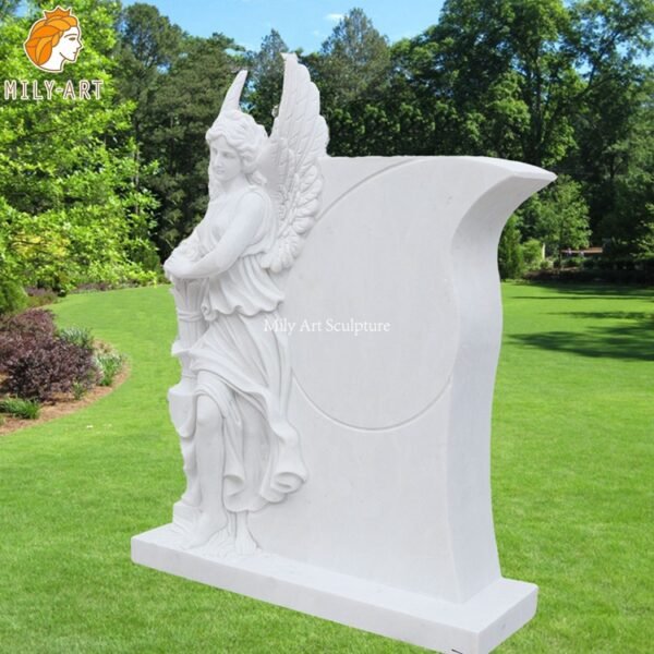 2. marble angel tombstone-Mily Statue