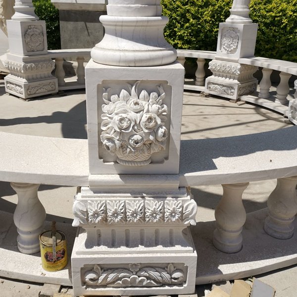 3. solid marble gazebo with exquisite carvings mily statue
