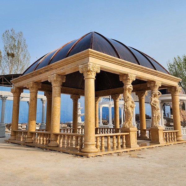 4. marble column gazebo mily statue