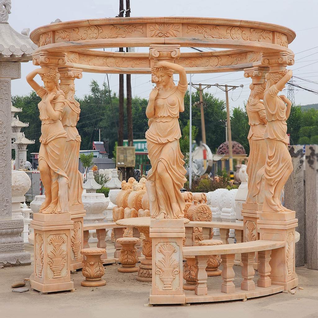 beige marble statue gazebo mily statue
