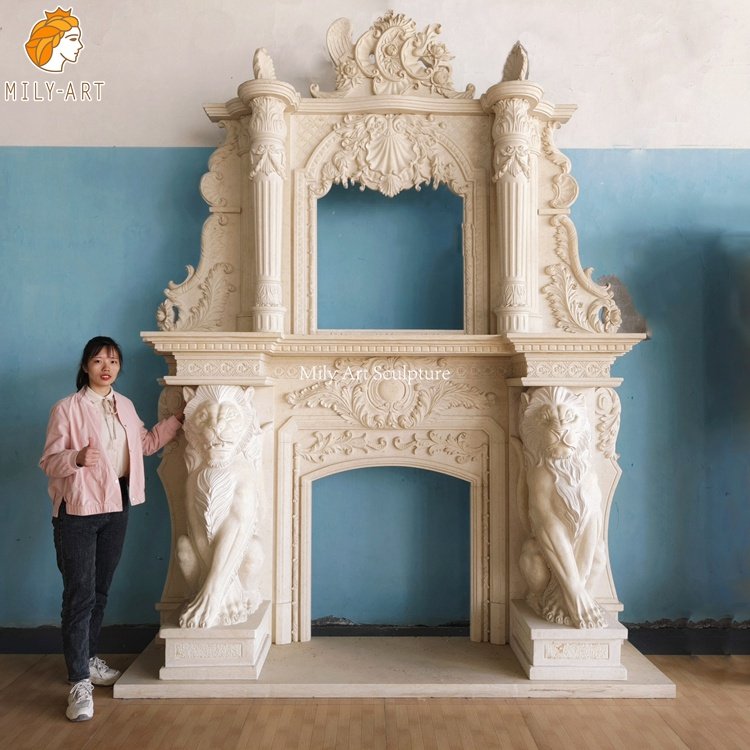 1. large marble fireplace-Mily Statue