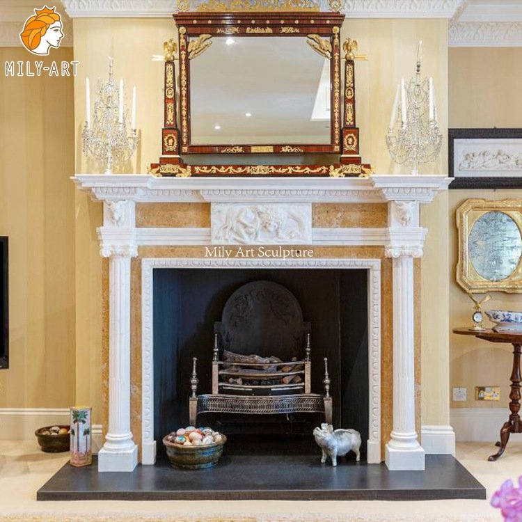 1. marble fireplace mantel