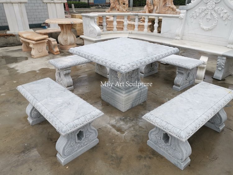 15. high quality marble bench set