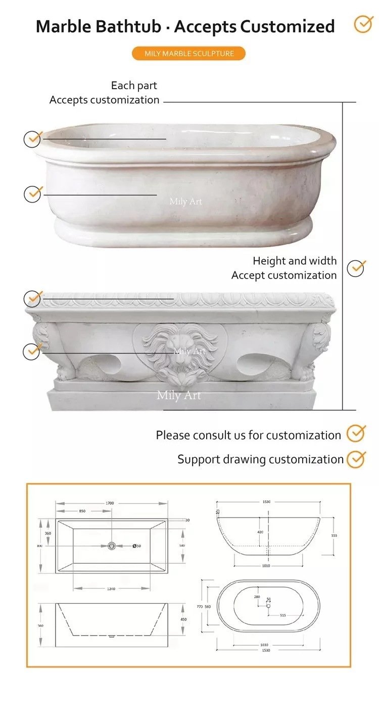 accept customizatiion for the marble bathtub-Mily Statue