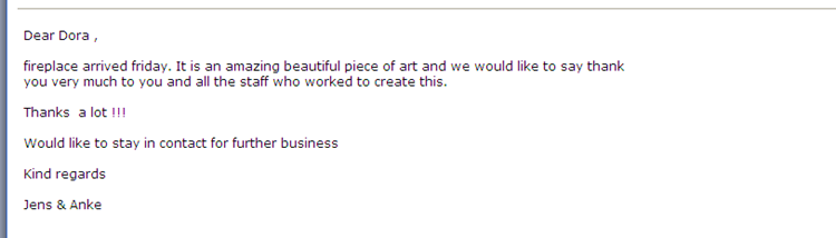 customer feedback for the marble fireplace-Mily Statue