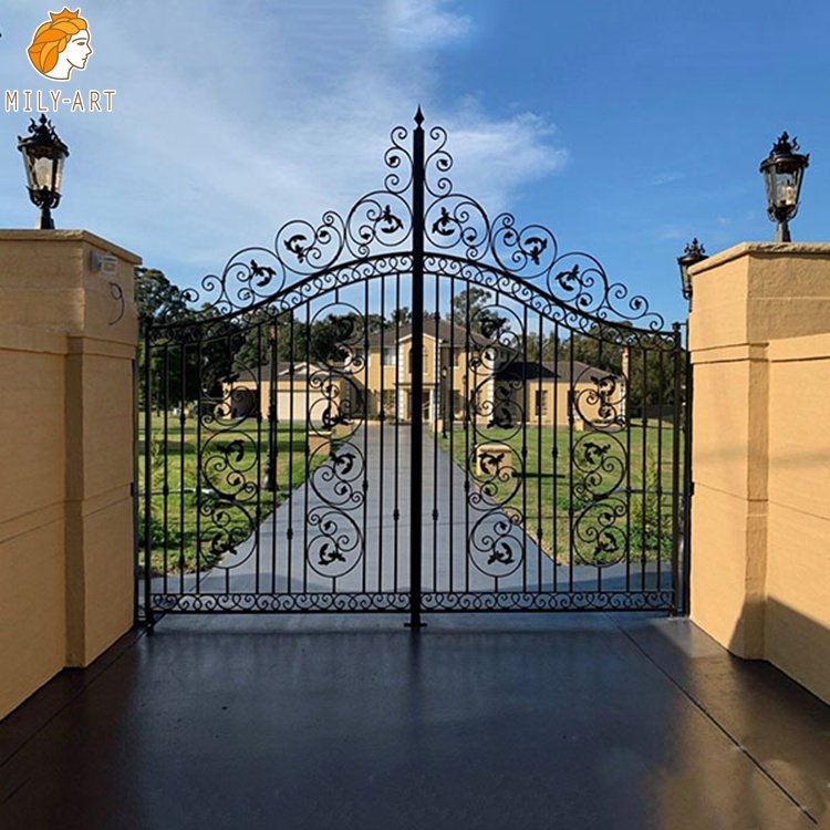 Black Wrought Iron Gate Door For Home Decor Milystatue World 