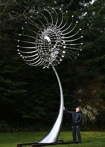 8. metal kinetic wind sculpture