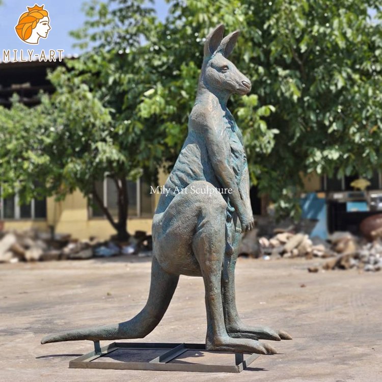 2. bronze kangaroo sculpture