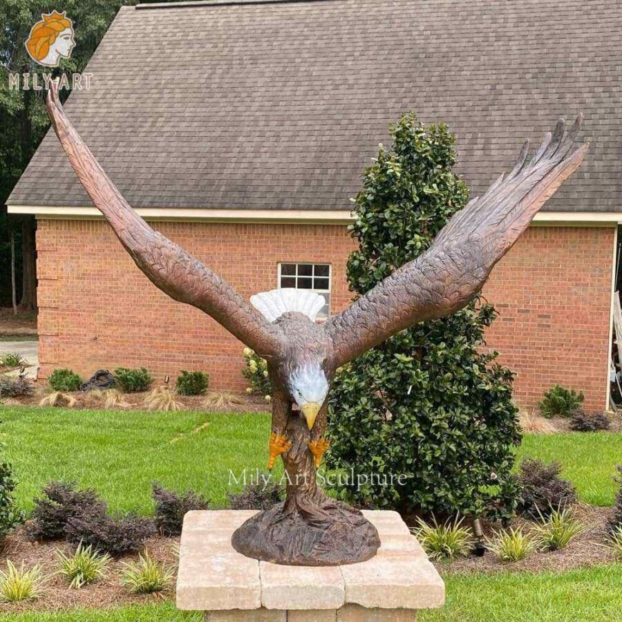 large custom garden bronze eagle sculpture for sale mlbs 136