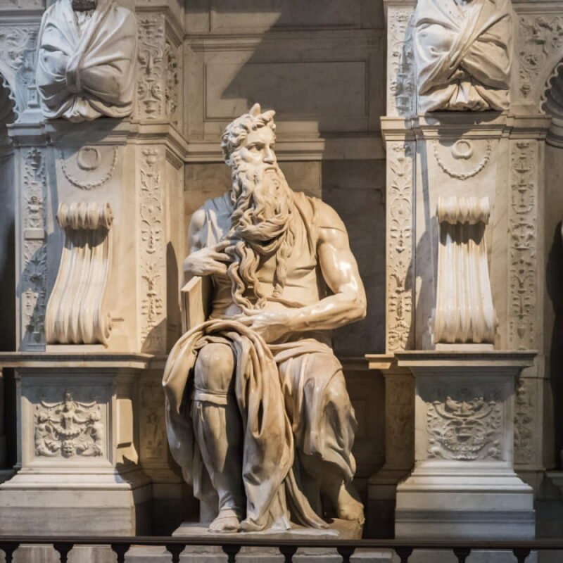 Carved marble statue of Moses by Michelangelo Mily Statue