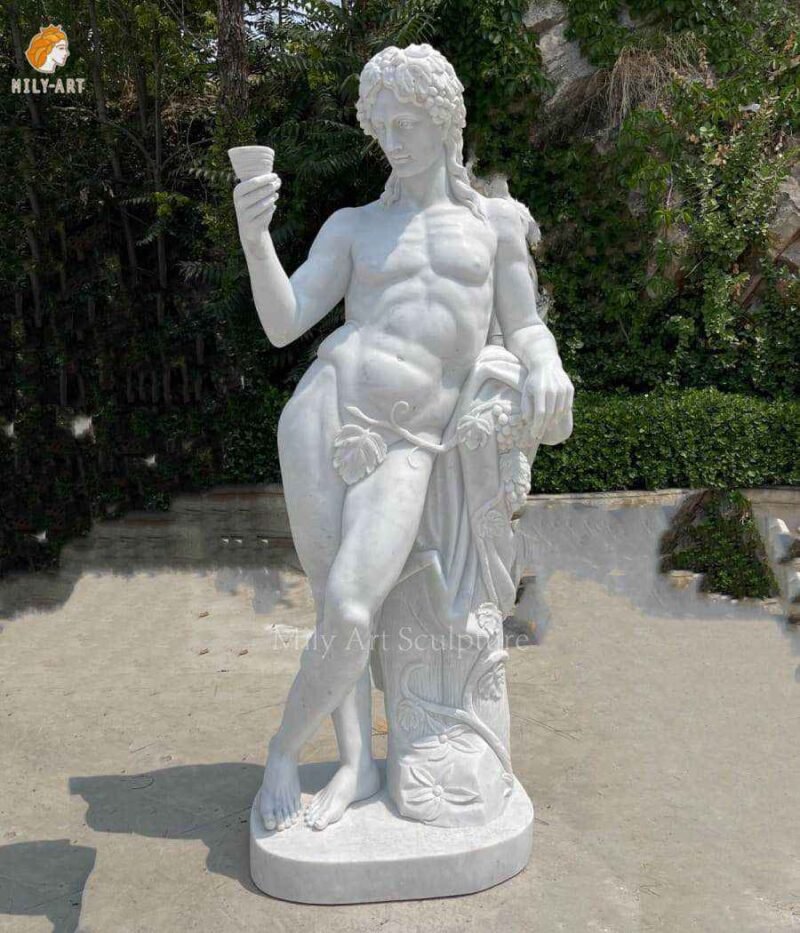 famous marble greek dionysus god garden statue mlms 218