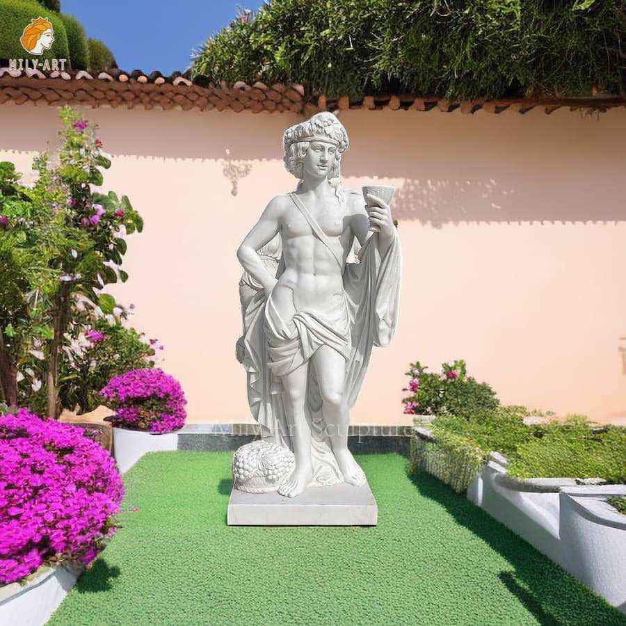 famous marble greek dionysus god garden statue mlms 218