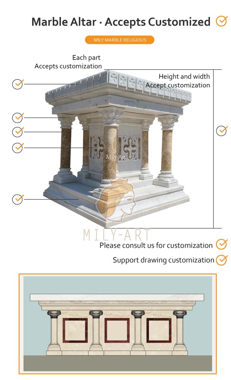 custom deisgn of marble altar