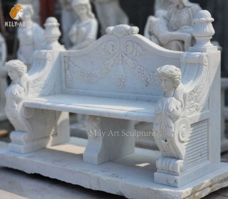 garden carved marble bench outdoor for sale mlms 224