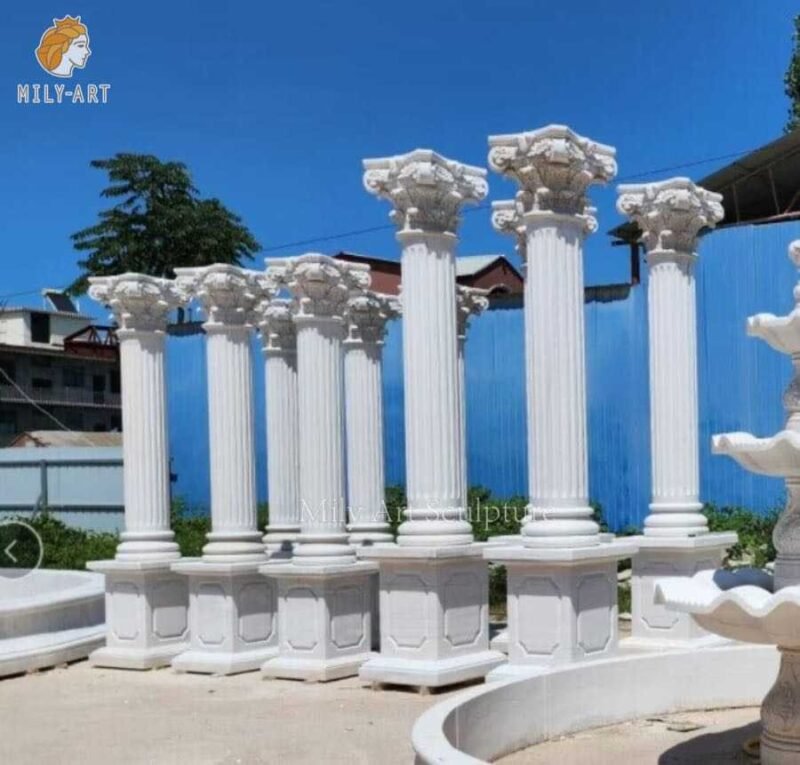classic white marble columns with corinthian capitals mlms 226