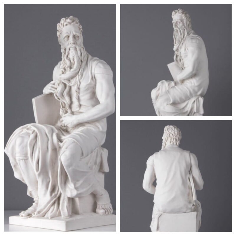 Carved marble statue of Moses by Michelangelo Mily Statue