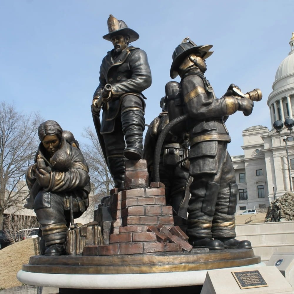 custom bronze fallen firefighters memorial statues mlbs 147