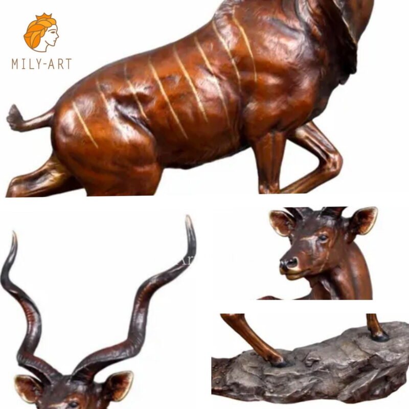 lovely african casting bronze kudu sculpture for sale mlbs 162