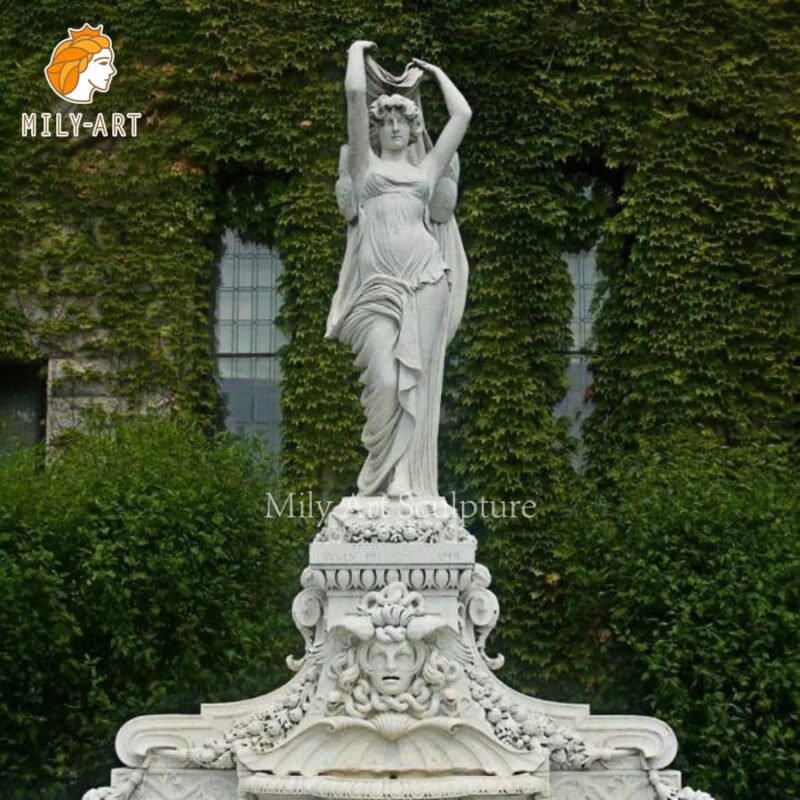 carrara marble statue and fountain of statue of hope mlms 234