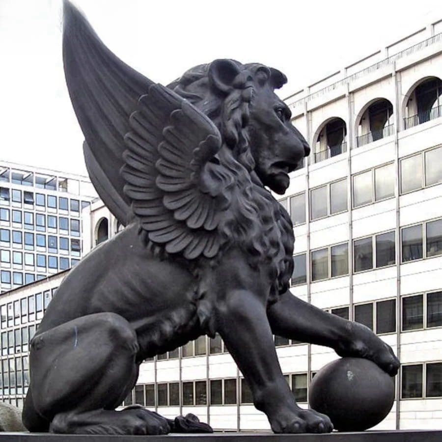 life size bronze winged lion statue 3 1