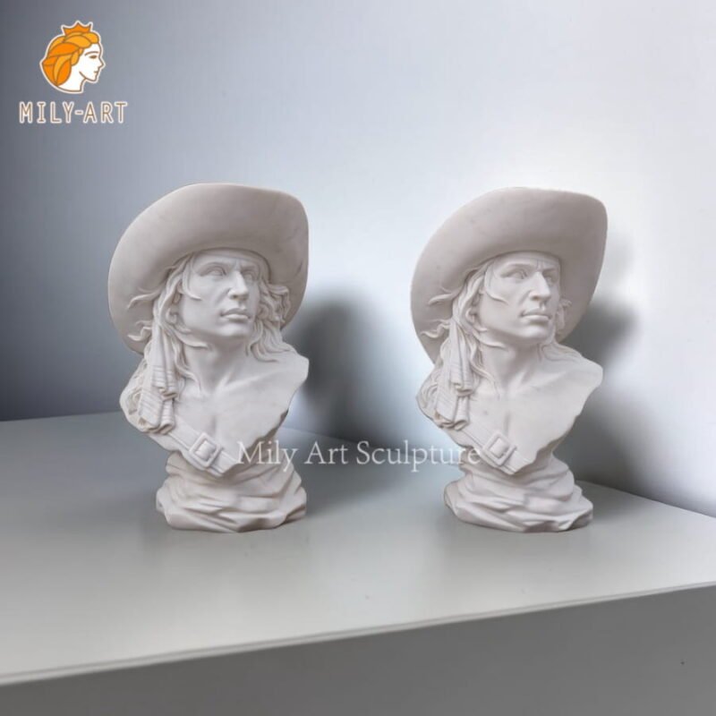 museum grade marble pirate sculpture bust for sale mlms 243