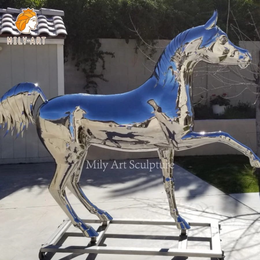 custom life size stainless steel horse sculpture for sale mlss 118