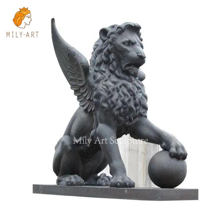 outdoor regal king sitting bronze lion statue pair mlbs 146 (复制)