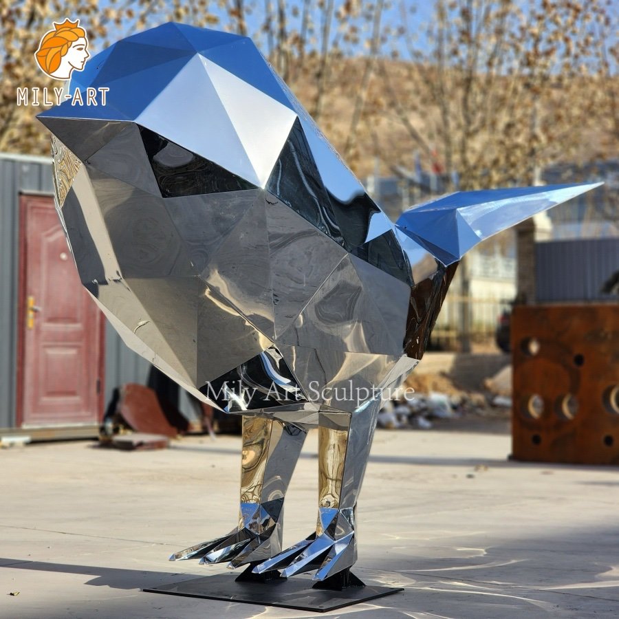stainless steel metal geometric bird sculpture mlss 115