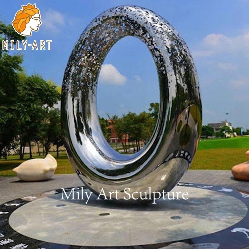 large stainless steel circle hollow art sculpture for urban park mlss 117)